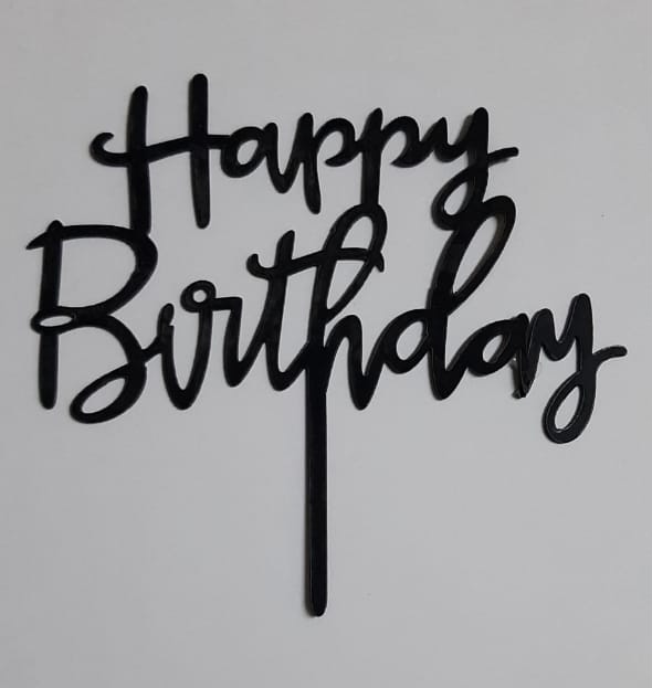 Acrylic Cake Topper – Happy Birthday - J & C Party Supplies